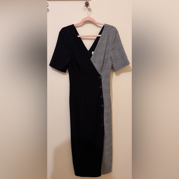 Dresses & Skirts - Fame & Partners half Gray plaid and half black LP Women's Dress
